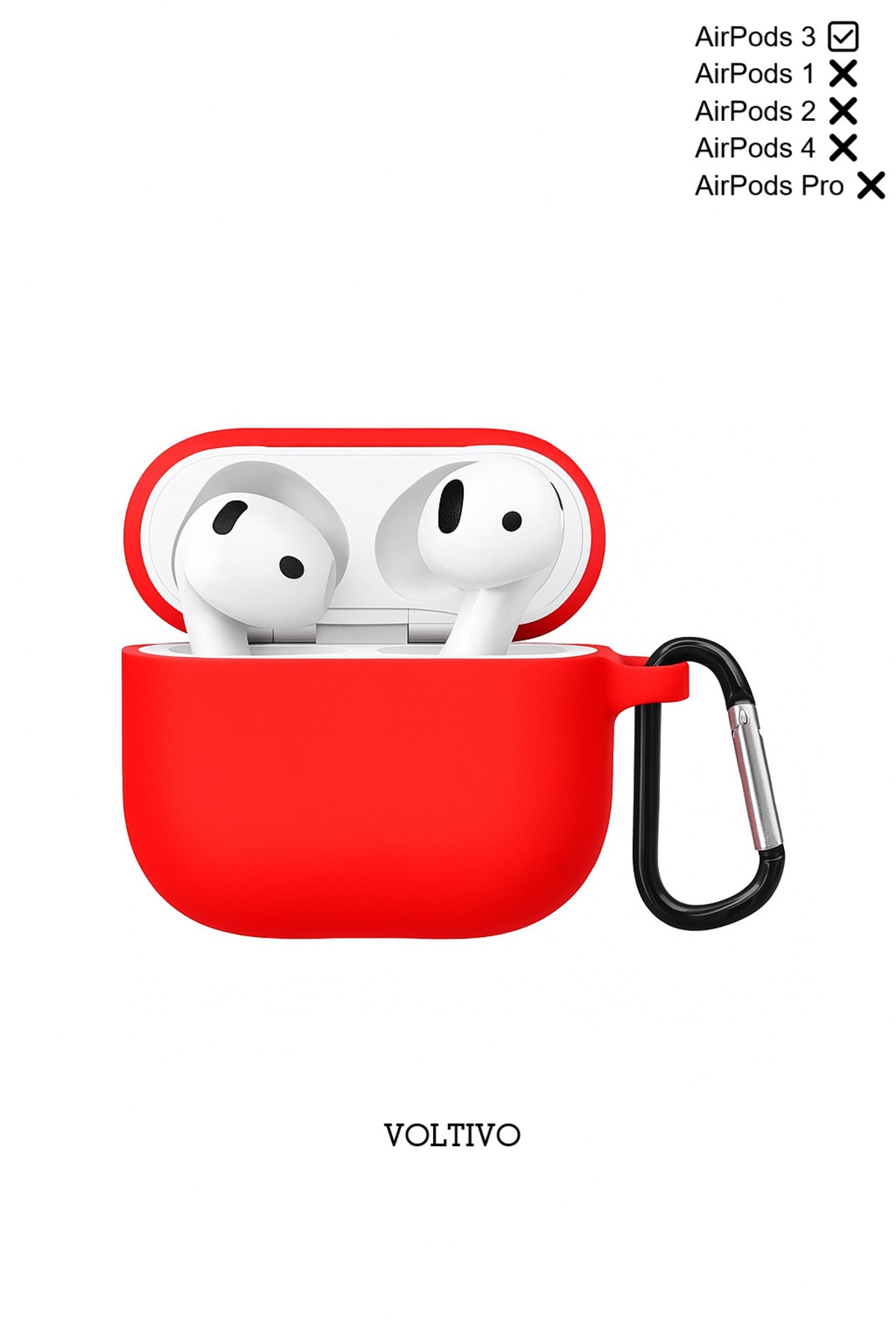 Air Pods 3. Nesil Uyumlu Renkli Kir Tutmaz Silikon Kancalı Kılıf