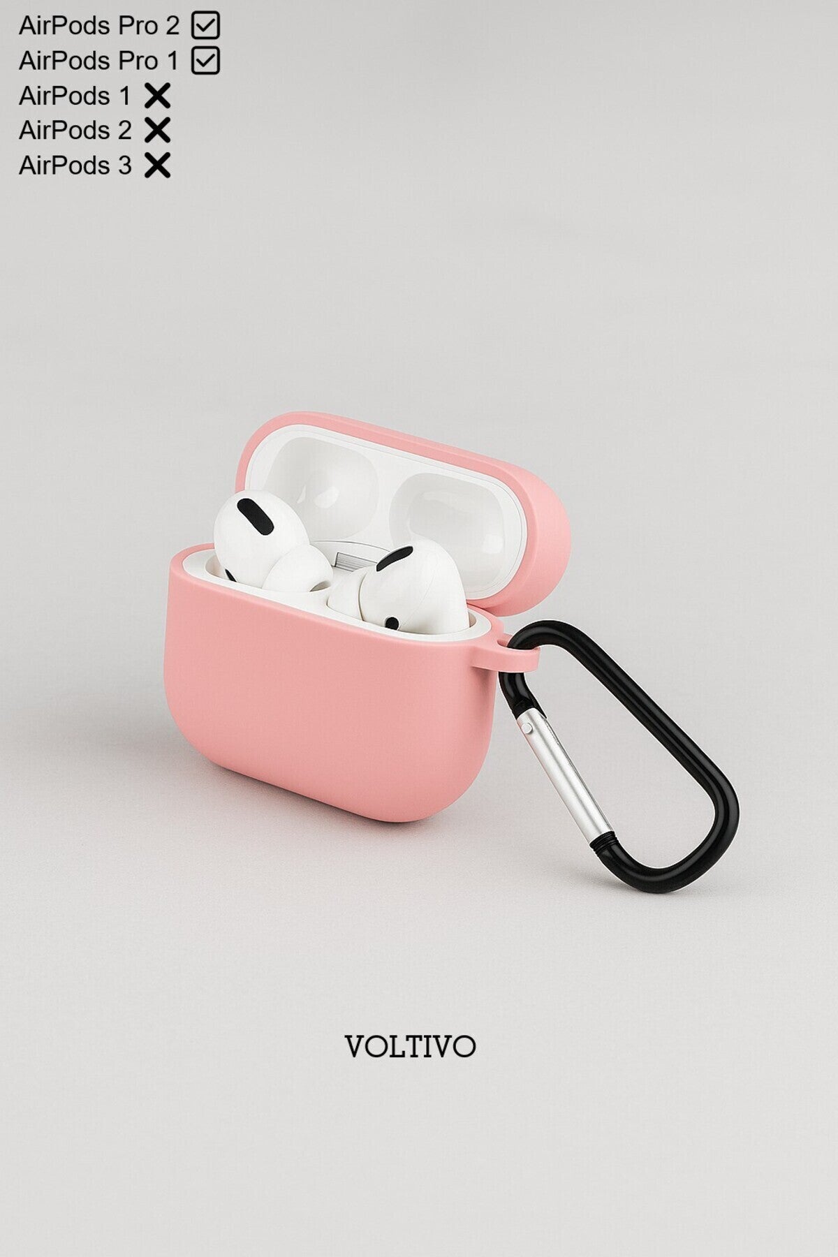 Air Pods Pro 1. Nesil Ve Pro 2. Nesil Uyumlu Renkli Kir Tutmaz Silikon Kancalı Kılıf
