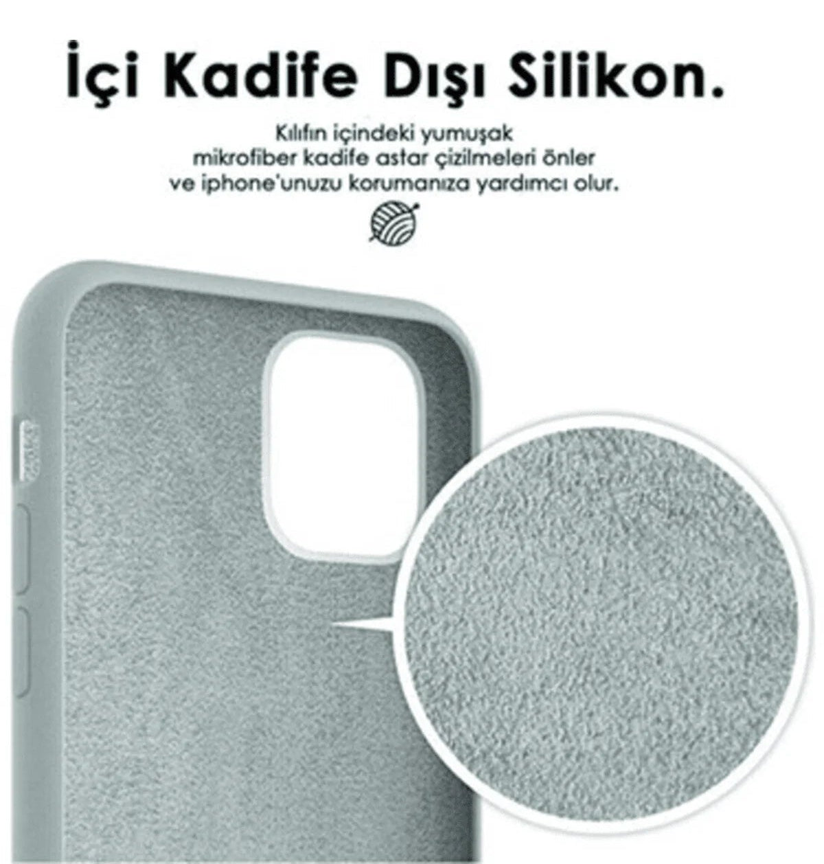 iPhone 14 Pro Uyumlu Premium Dokulu Silikon