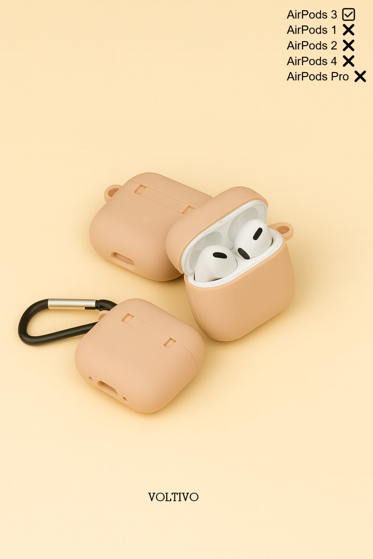 Air Pods 3. Nesil Uyumlu Renkli Kir Tutmaz Silikon Kancalı Kılıf