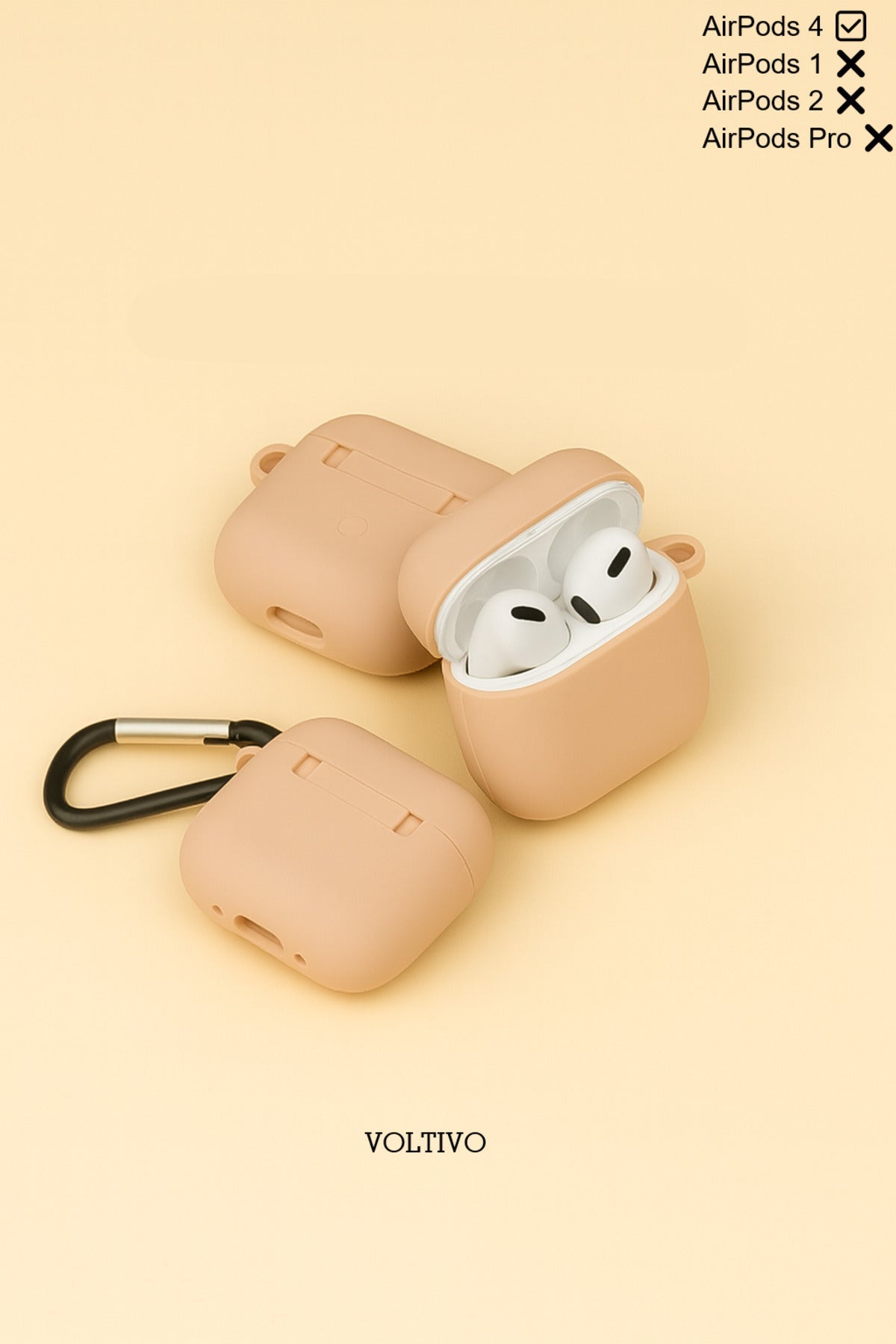 Air Pods 4. Nesil Uyumlu Renkli Kir Tutmaz Silikon Kancalı Kılıf