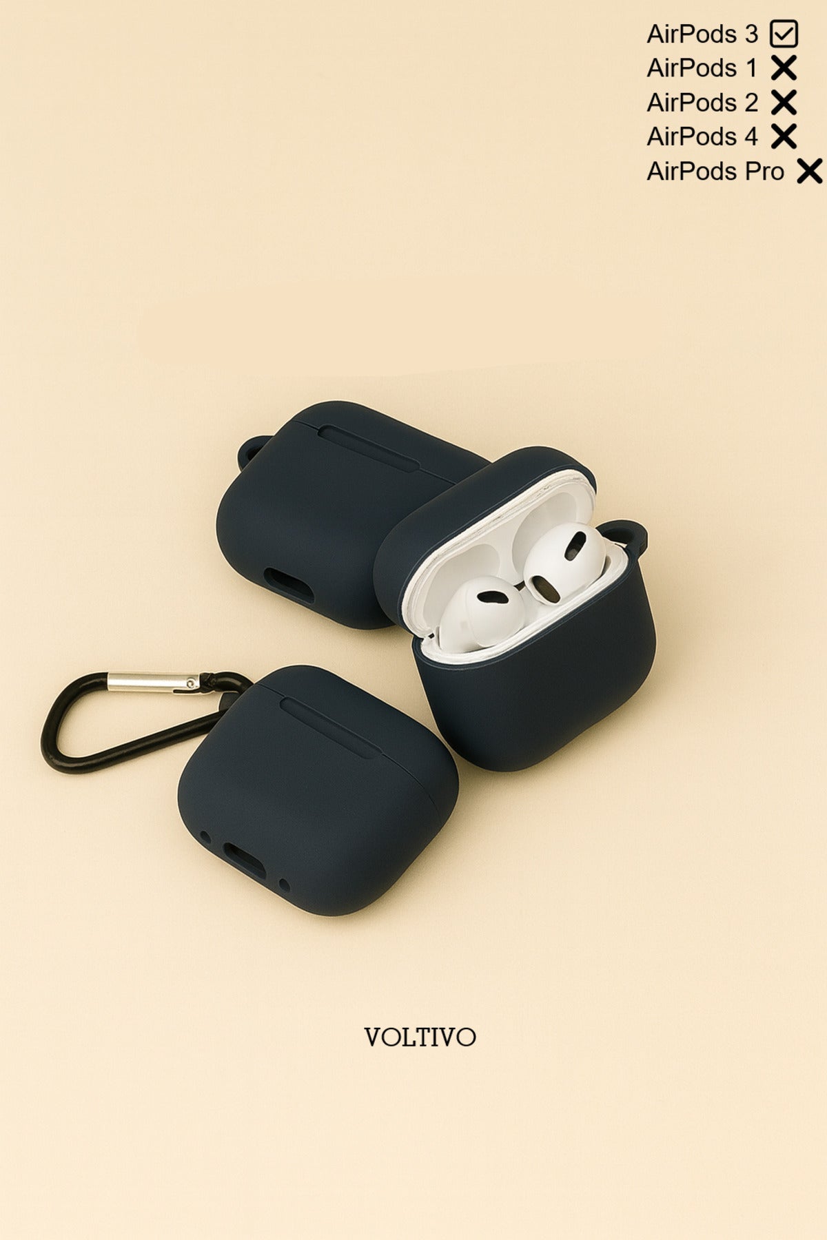 Air Pods 3. Nesil Uyumlu Renkli Kir Tutmaz Silikon Kancalı Kılıf