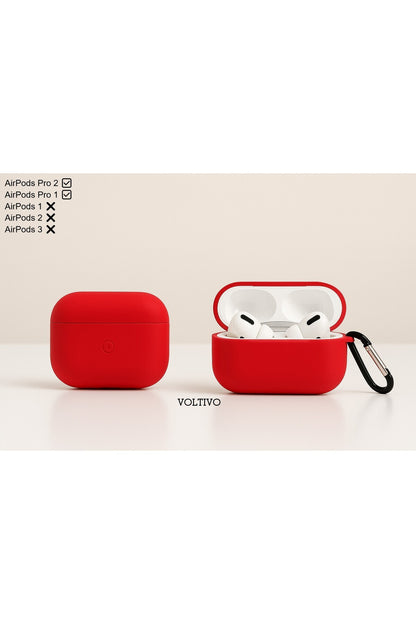 Air Pods Pro 1. Nesil Ve Pro 2. Nesil Uyumlu Renkli Kir Tutmaz Silikon Kancalı Kılıf