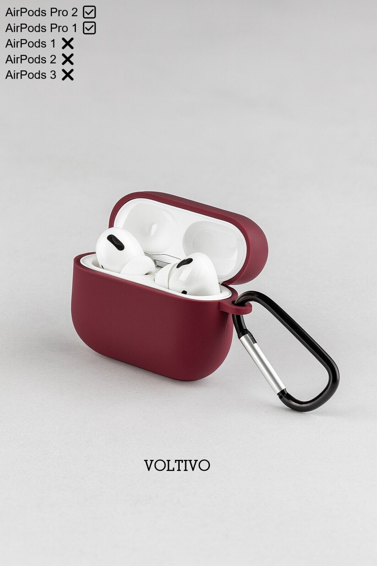 Air Pods Pro 1. Nesil Ve Pro 2. Nesil Uyumlu Renkli Kir Tutmaz Silikon Kancalı Kılıf