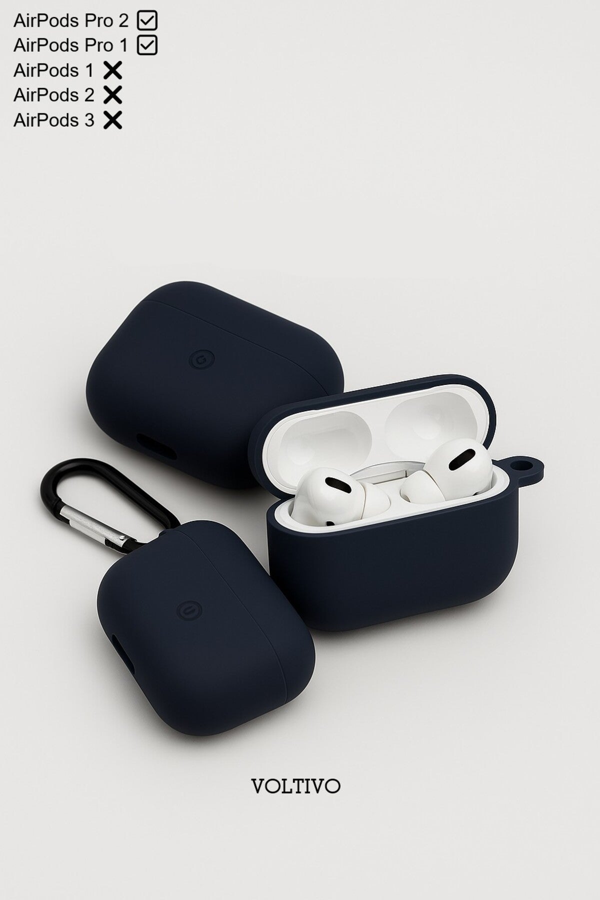 Air Pods Pro 1. Nesil Ve Pro 2. Nesil Uyumlu Renkli Kir Tutmaz Silikon Kancalı Kılıf