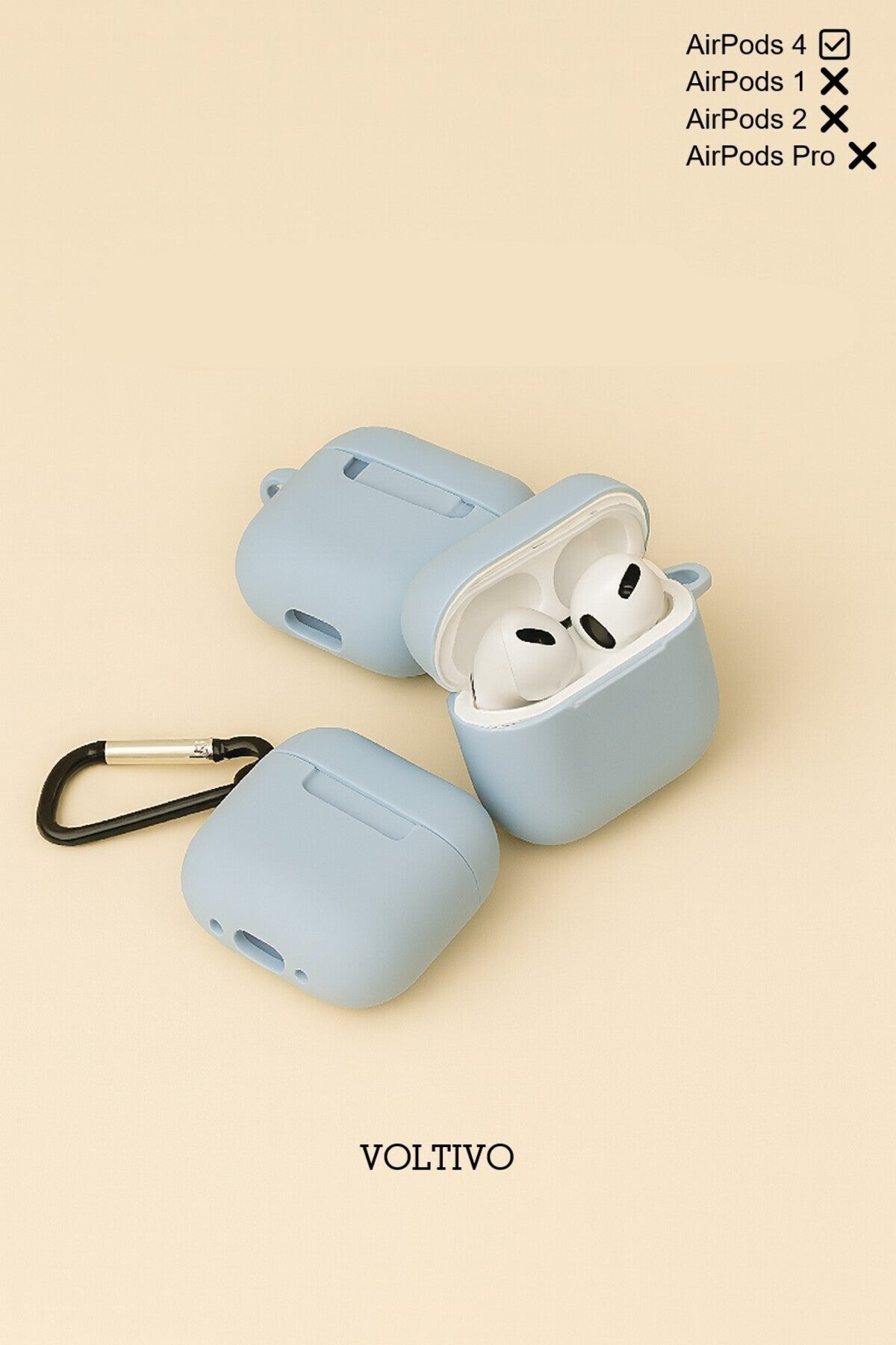 Air Pods 4. Nesil Uyumlu Renkli Kir Tutmaz Silikon Kancalı Kılıf