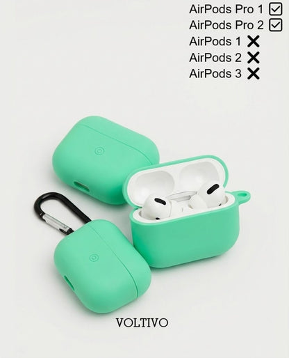 Air Pods Pro 1. Nesil Ve Pro 2. Nesil Uyumlu Renkli Kir Tutmaz Silikon Kancalı Kılıf