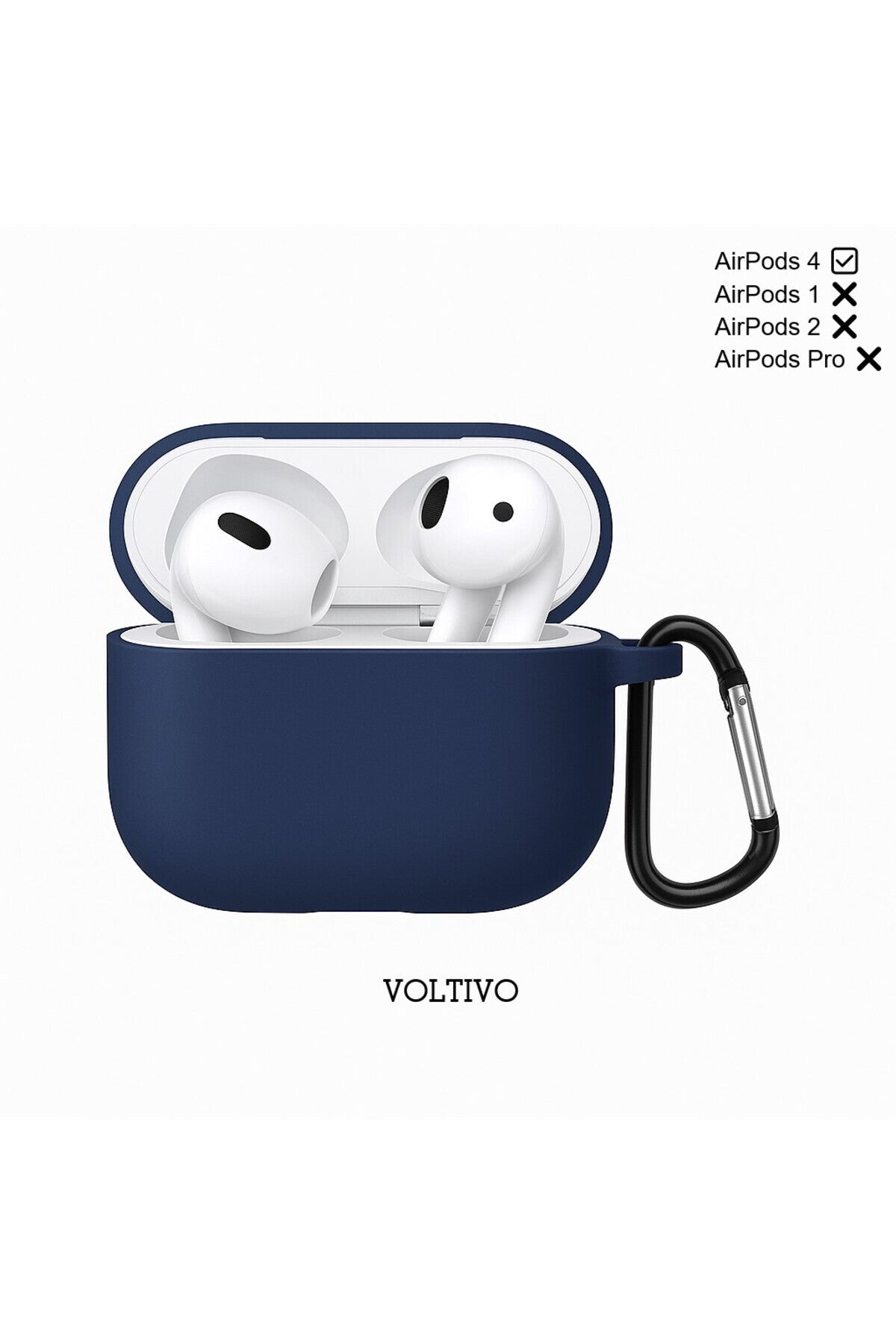 Air Pods 4. Nesil Uyumlu Renkli Kir Tutmaz Silikon Kancalı Kılıf