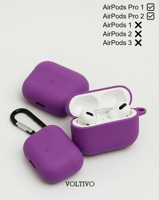 Air Pods Pro 1. Nesil Ve Pro 2. Nesil Uyumlu Renkli Kir Tutmaz Silikon Kancalı Kılıf