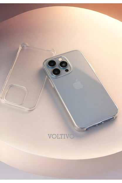 iPhone 15 Pro - Sert Mika Şeffaf SARARMAZ İnce Altı Kesik Premium Kılıf