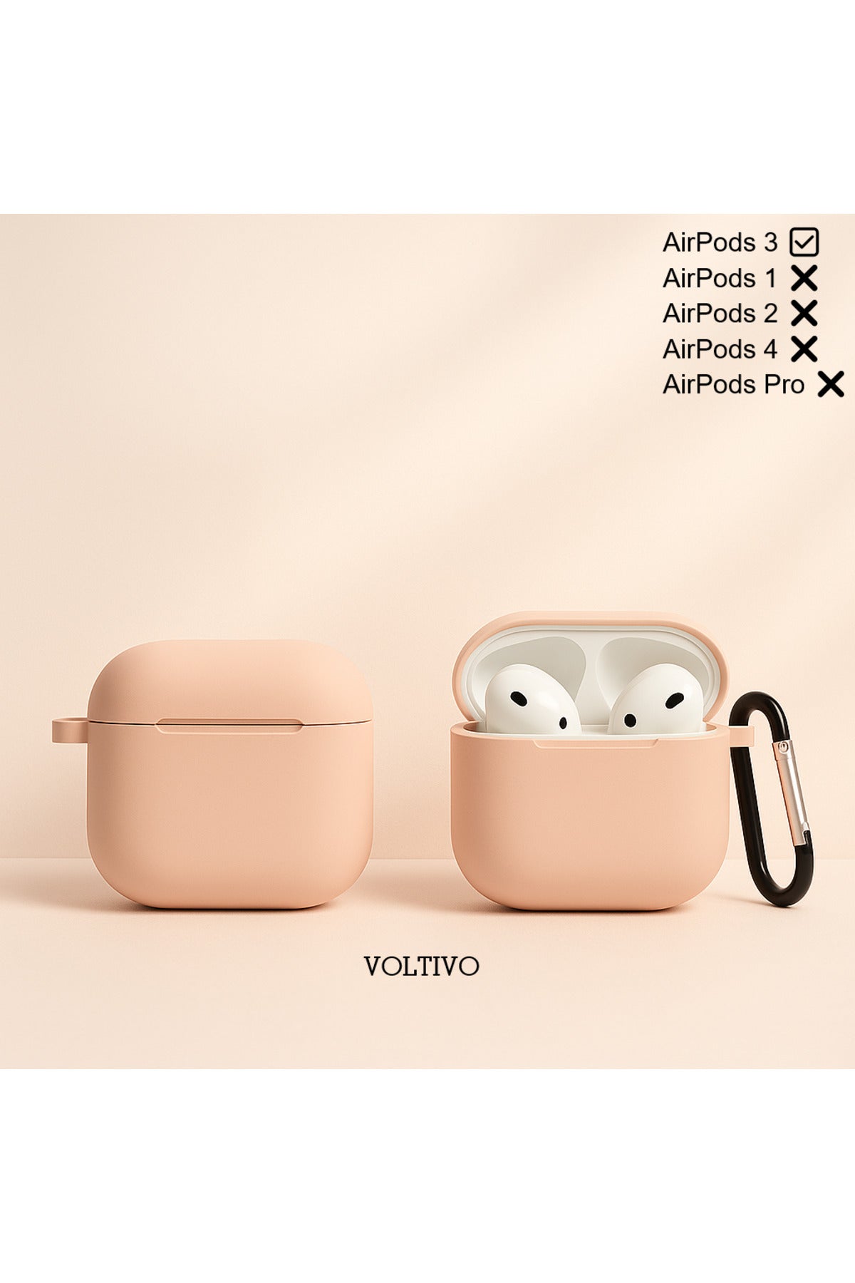 Air Pods 3. Nesil Uyumlu Renkli Kir Tutmaz Silikon Kancalı Kılıf