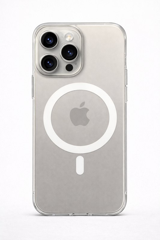 iPhone 15 Pro Uyumlu MagSafe Sararmaz Şeffaf Kılıf