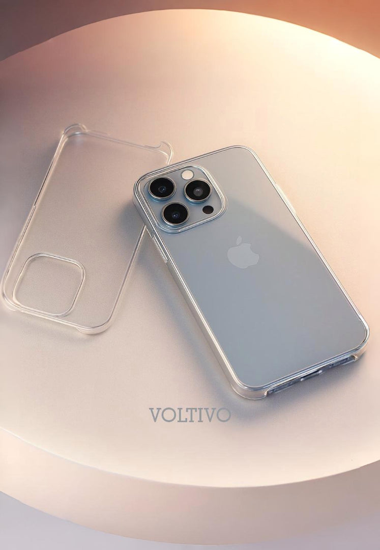Apple iPhone Uyumlu Sert Mika Sararmaz Altı Kesik Şeffaf Kılıf