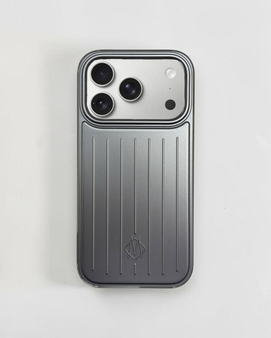 Voyage gümüş valiz dokulu iPhone kılıfı
